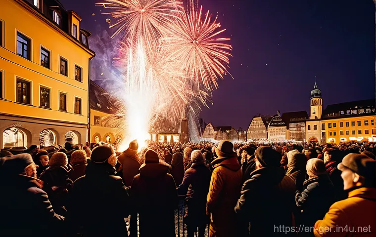 독일에서 연말연시 보내는 방법 - **A quintessential German Christmas market scene at dusk.** The focus is on a bustling, yet intimate...