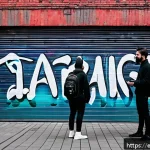 독일의 유명한 미술관 - A vibrant contemporary art gallery scene in Berlin featuring large-scale multimedia installations an...